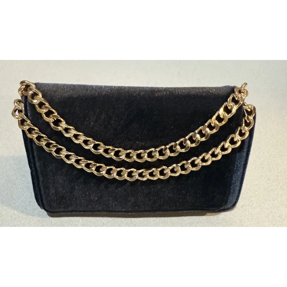 Anthropologie Velvet Crossbody Wallet inner mirror‎ slip pocket Magnetic closure - Picture 2 of 10